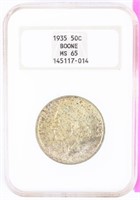 Coin 1935 Boone Commemorative Half & NGC MS65
