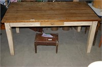 Vintage Rustic Pine Table - 67"l x 31"h