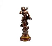 FRENCH BRONZE SCULPTURE OF A WOMAN