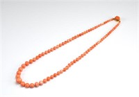 GRADUATED CORAL BEAD NECKLACE