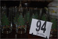(8) Culbertson Christmas Glasses