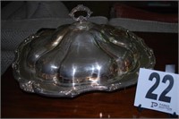 Silver on Copper Covered Serving Tray with