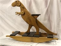 DINASAUR, WOODEN RIDE TOY, SOLID WOOD, 38"H X