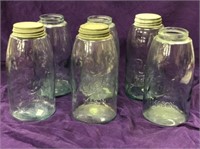 ROOT CANNING JARS, SET OF (6) 2-QT