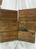 WOODEN AMMUNITION BOXES, LOT OF (6) BOXES,