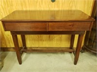 RAILROAD DESK, WOOD, 2 DRAWER, 52"W X 29"D X 46"