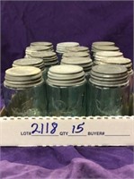 CANNING JARS, LOT OF (15) ROOT 1-PT