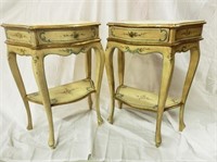 NIGHT STANDS, PAIR FRENCH PROVINCIAL
