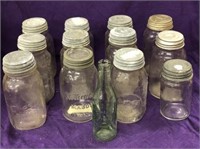 CANNING JARS, LOT OF (12) ASSORTED, INCLUDING