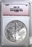 2001 AMERICAN SILVER EAGLE WHSG GRADED
