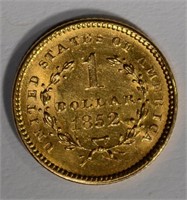 1852 $1.00 GOLD  CH BU