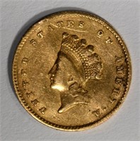 1855 $1.00 GOLD  XF-AU
