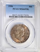 1956 FRANKLIN HALF DOLLAR, PCGS MS-66 FBL