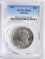 1921 ALABAMA COMMEMORATIVE HALF DOLLAR, PCGS MS-63