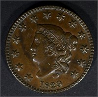 1829 LARGE CENT N-1 XF/AU NICE