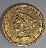 1866-S $2.50 GOLD LIBERTY  AU+