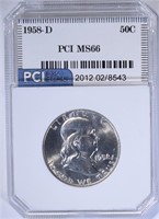 1958-D FRANKLIN HALF DOLLAR, PCI SUPERB GEM BU