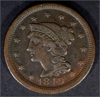 1849 LARGE CENT XF NICE