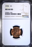 1955 LINCOLN CENT NGC MS66 RD