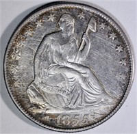 1855-O SEATED HALF DOLLAR, AU