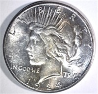 1924-S PEACE DOLLAR, CH BU+