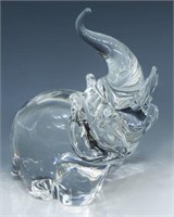 STEUBEN COLORLESS ART CRYSTAL GLASS ELEPHANT