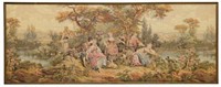 FRAMED CONTINENTAL WALL TAPESTRY OF PASTORAL SCENE
