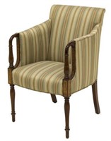 SHERATON STYLE UPHOLSTERED ARMCHAIR