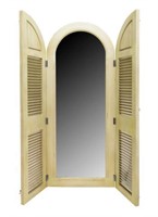 LARGE ARCHITECTURAL SHUTTERED WALL MIRROR
