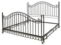 WROUGHT IRON LOUIS XV STYLE BED, 20TH C.