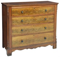 ANTIQUE MAHOGANY CHEST OF FOUR DRAWERS