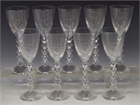 (9) BACCARAT 'VEGA' CRYSTAL RED WINE GLASSES