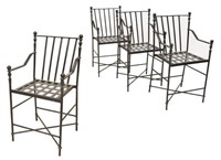 (4) OUTDOOR PATIO METAL BAR-HEIGHT CHAIRS