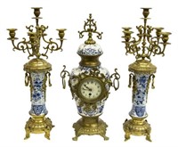 (3) FRENCH JAPY FRERES & CIE MANTEL CLOCK SET