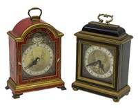 (2)TIFFANY & CO. MINIATURE BRACKET CLOCKS, OPERATE