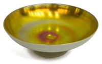 STEUBEN (ATTRIB.) GOLD AURENE CALCITE FOOTED BOWL