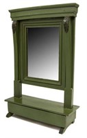 ANTIQUE FRENCH PAINTED GREEN DRESSING MIRROR