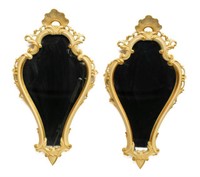 (2) VENETIAN LOUIS XV STYLE PAINTED WALL MIRRORS