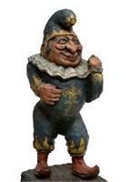 CARVED & PAINTED PUNCH CIGAR STORE FIGURE ON STAND