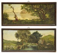 (2) SMALL ITALIAN OIL ON WOOD PANEL PAINTINGS