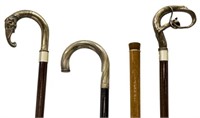 (4) COLLECTION OF VINTAGE WALKING STICKS CANES