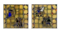 (2) ARCHITECTURAL LEADED & STAINED GLASS PANELS