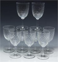 (9) BACCARAT 'PARIS' CRYSTAL TALL WATER GOBLETS