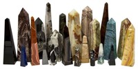 (23) OBELISK COLLECTION, MANY MINERALS & COLORS