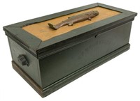 SP WOODWORTH CARVED & PAINTED FISHING TACKLE BOX