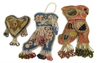 (3) NATIVE AMERICAN IROQUOIS BEADED WHIMSY