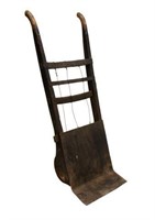 ANTIQUE FRENCH RUSTIC OAK SERVICE DOLLY