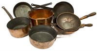 (7) FRENCH COPPER & IRON COOKWARE GROUP