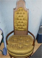 Antique Olive Green High back Chair 52"Tall Back