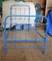 Antique Blue Painted Iron Bed Twin Size